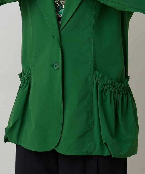 HIROKO KOSHINO / ヒロココシノ テーラードジャケット | ギャザーポイントストレッチジャケット/日本製 | 詳細9