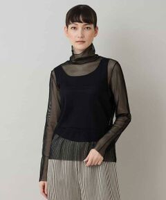 HIROKO KOSHINO / ヒロココシノ カットソー | タートルネックチュールプルオーバー/日本製/洗える