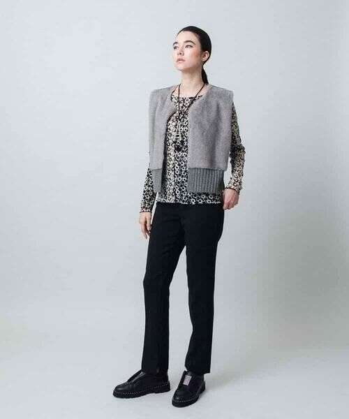 HIROKO KOSHINO / ヒロココシノ カットソー | 小花モチーフプリントチュールトップ/日本製/洗える | 詳細10