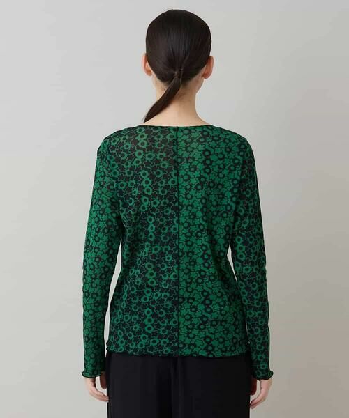 HIROKO KOSHINO / ヒロココシノ カットソー | 小花モチーフプリントチュールトップ/日本製/洗える | 詳細2