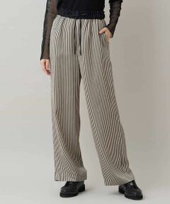 HIROKO KOSHINO / ヒロココシノ その他パンツ | ストライプサテンワイドパンツ/洗える