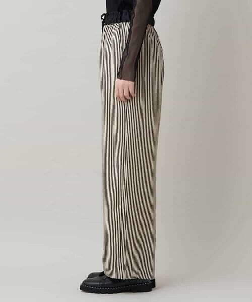 HIROKO KOSHINO / ヒロココシノ その他パンツ | ストライプサテンワイドパンツ/洗える | 詳細1