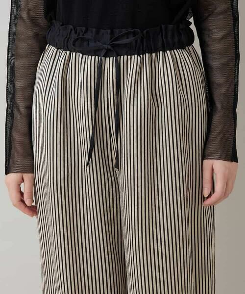 HIROKO KOSHINO / ヒロココシノ その他パンツ | ストライプサテンワイドパンツ/洗える | 詳細4