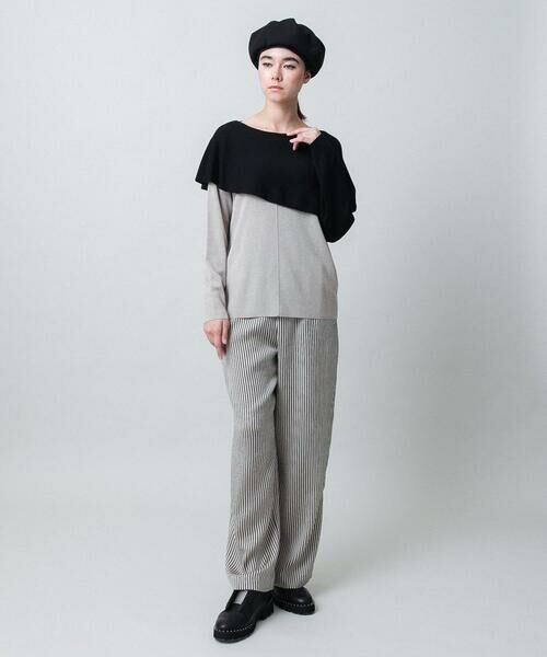 HIROKO KOSHINO / ヒロココシノ その他パンツ | ストライプサテンワイドパンツ/洗える | 詳細8