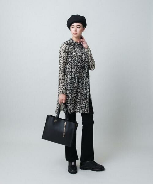 HIROKO KOSHINO / ヒロココシノ チュニック | 小花モチーフプリントチュールチュニック/日本製/洗える | 詳細10