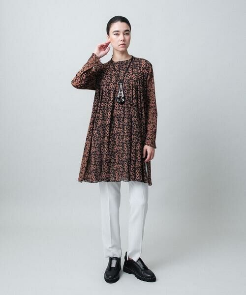 HIROKO KOSHINO / ヒロココシノ チュニック | 小花モチーフプリントチュールチュニック/日本製/洗える | 詳細8