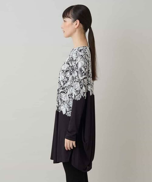 HIROKO KOSHINO / ヒロココシノ チュニック | レースプリントチュニック/日本製/洗える | 詳細1