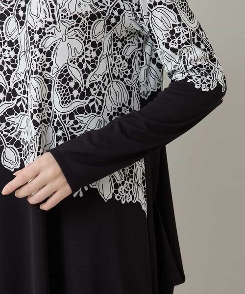 HIROKO KOSHINO / ヒロココシノ チュニック | レースプリントチュニック/日本製/洗える | 詳細5