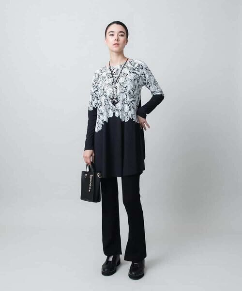 HIROKO KOSHINO / ヒロココシノ チュニック | レースプリントチュニック/日本製/洗える | 詳細9