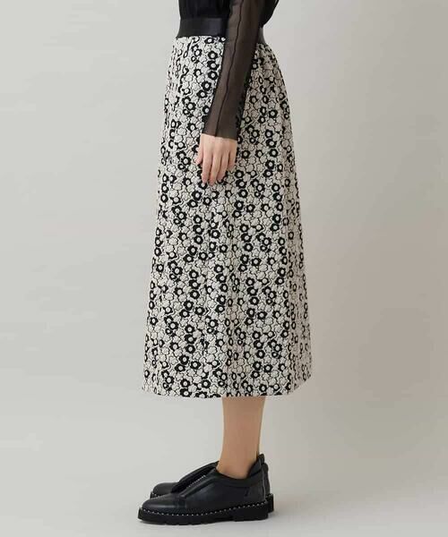 HIROKO KOSHINO / ヒロココシノ ロング・マキシ丈スカート | 小花モチーフジャカードデザインスカート/日本製 | 詳細1