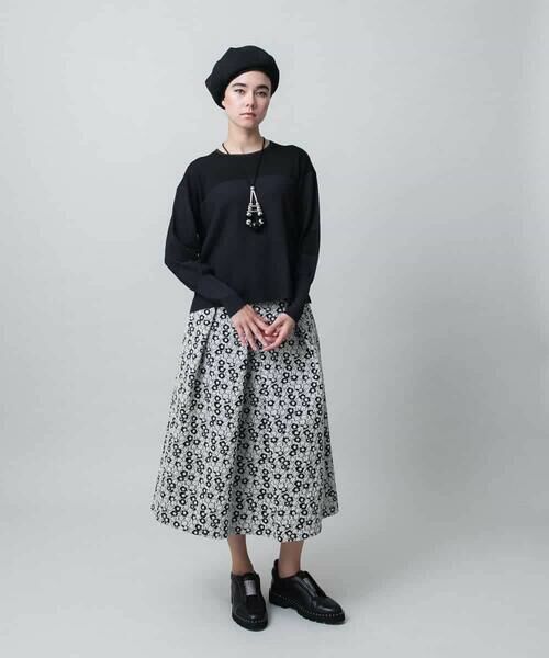 HIROKO KOSHINO / ヒロココシノ ロング・マキシ丈スカート | 小花モチーフジャカードデザインスカート/日本製 | 詳細9