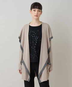 HIROKO KOSHINO / ヒロココシノ カーディガン・ボレロ | ショールカラー配色ニットカーディガン