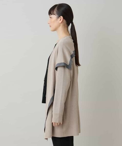 HIROKO KOSHINO / ヒロココシノ カーディガン・ボレロ | ショールカラー配色ニットカーディガン | 詳細1