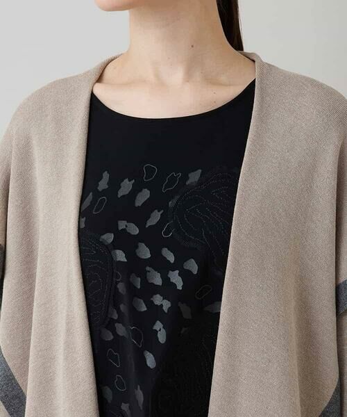 HIROKO KOSHINO / ヒロココシノ カーディガン・ボレロ | ショールカラー配色ニットカーディガン | 詳細3