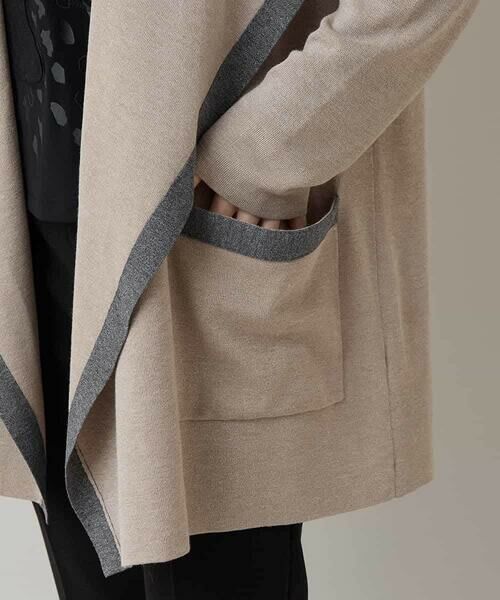 HIROKO KOSHINO / ヒロココシノ カーディガン・ボレロ | ショールカラー配色ニットカーディガン | 詳細6