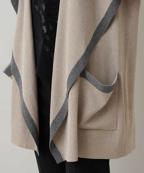 HIROKO KOSHINO / ヒロココシノ カーディガン・ボレロ | ショールカラー配色ニットカーディガン | 詳細7