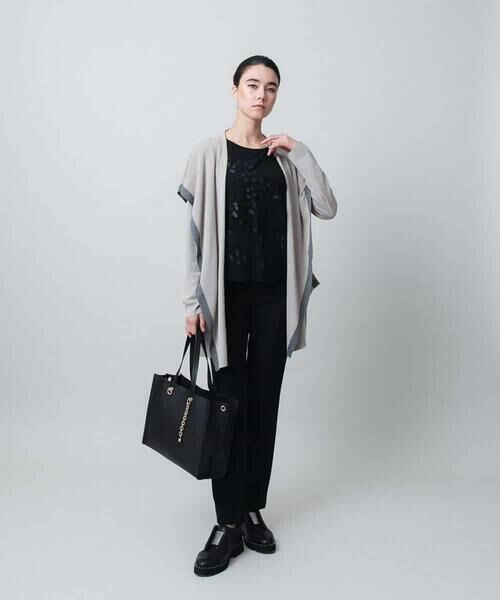 HIROKO KOSHINO / ヒロココシノ カーディガン・ボレロ | ショールカラー配色ニットカーディガン | 詳細9