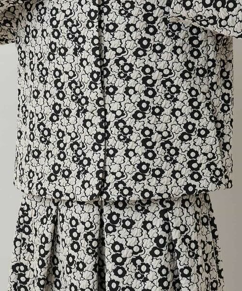 HIROKO KOSHINO / ヒロココシノ セットアップ | 小花モチーフジャカードショートジャケット/日本製 | 詳細10