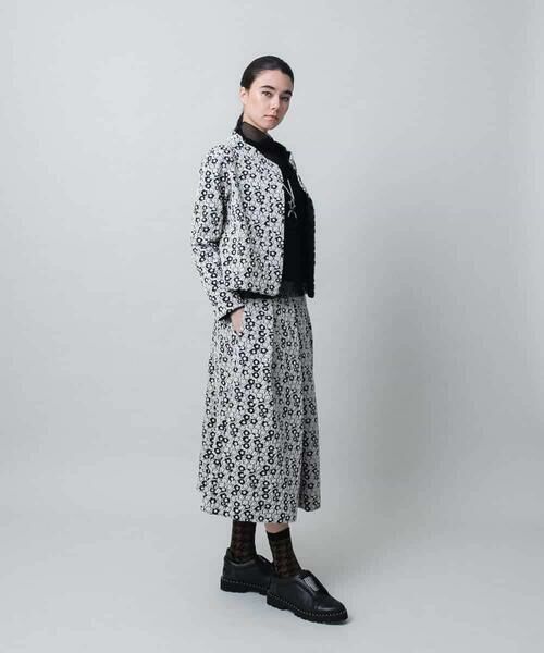HIROKO KOSHINO / ヒロココシノ セットアップ | 小花モチーフジャカードショートジャケット/日本製 | 詳細13