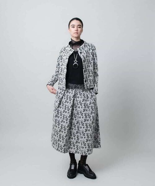 HIROKO KOSHINO / ヒロココシノ セットアップ | 小花モチーフジャカードショートジャケット/日本製 | 詳細14