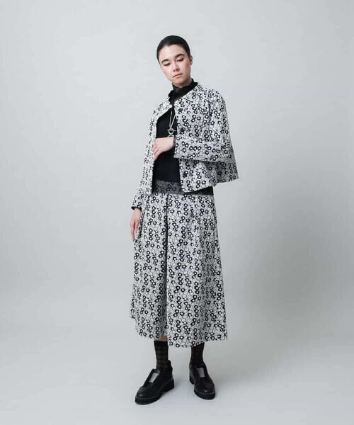 HIROKO KOSHINO / ヒロココシノ セットアップ | 小花モチーフジャカードショートジャケット/日本製 | 詳細15