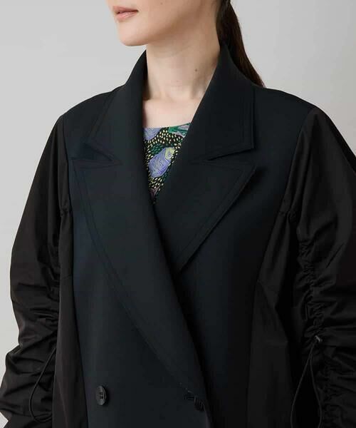 HIROKO KOSHINO / ヒロココシノ その他アウター | 異素材切り替えドロストコート/日本製 | 詳細4