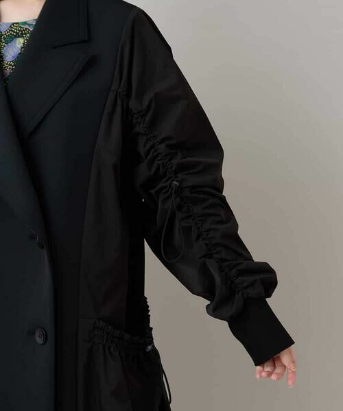 HIROKO KOSHINO / ヒロココシノ その他アウター | 異素材切り替えドロストコート/日本製 | 詳細6