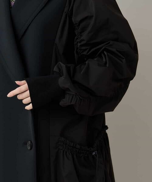 HIROKO KOSHINO / ヒロココシノ その他アウター | 異素材切り替えドロストコート/日本製 | 詳細7
