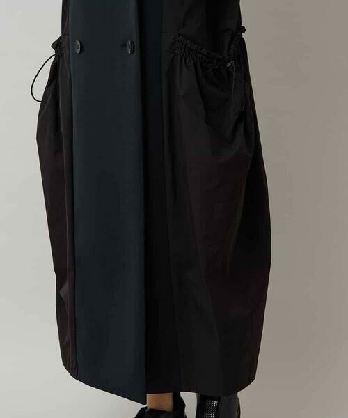 HIROKO KOSHINO / ヒロココシノ その他アウター | 異素材切り替えドロストコート/日本製 | 詳細9