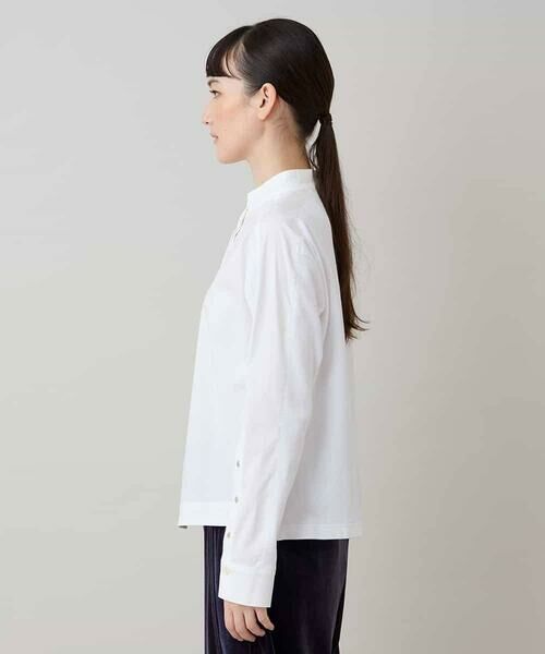 HIROKO KOSHINO / ヒロココシノ シャツ・ブラウス | カットソージョイントバンドカラーシャツ /洗える | 詳細1