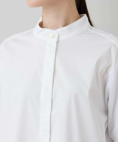 HIROKO KOSHINO / ヒロココシノ シャツ・ブラウス | カットソージョイントバンドカラーシャツ /洗える | 詳細3