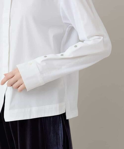 HIROKO KOSHINO / ヒロココシノ シャツ・ブラウス | カットソージョイントバンドカラーシャツ /洗える | 詳細6