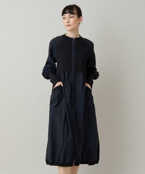 HIROKO KOSHINO / ヒロココシノ ロング・マキシ丈ワンピース | ギャザーデザインワンピース/洗える | 詳細1