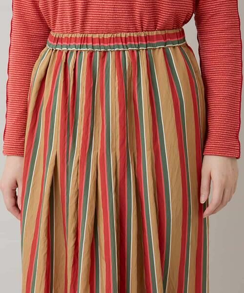 HIROKO KOSHINO / ヒロココシノ ロング・マキシ丈スカート | ストライプスデザインタックギャザースカート /洗える | 詳細4