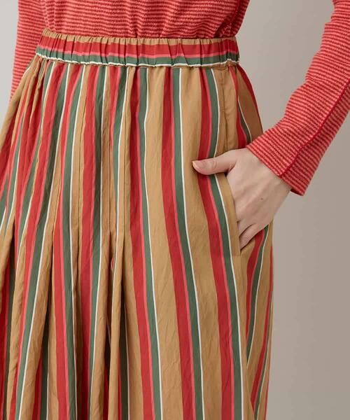 HIROKO KOSHINO / ヒロココシノ ロング・マキシ丈スカート | ストライプスデザインタックギャザースカート /洗える | 詳細6