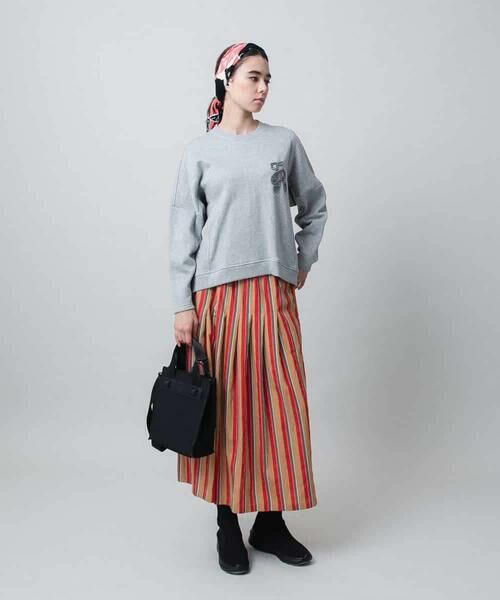 HIROKO KOSHINO / ヒロココシノ ロング・マキシ丈スカート | ストライプスデザインタックギャザースカート /洗える | 詳細8