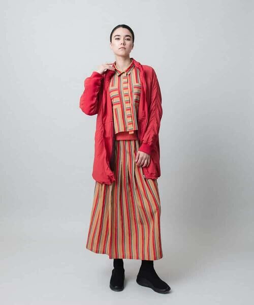 HIROKO KOSHINO / ヒロココシノ ロング・マキシ丈スカート | ストライプスデザインタックギャザースカート /洗える | 詳細9