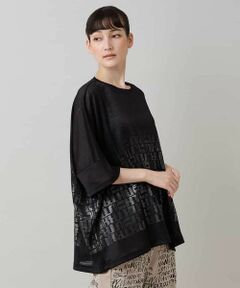 HIROKO KOSHINO / ヒロココシノ カットソー | グリッターロゴカットソー/日本製/洗える