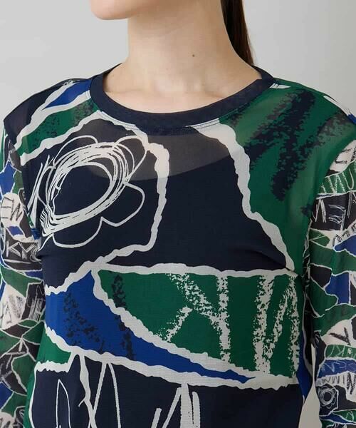 HIROKO KOSHINO / ヒロココシノ カットソー | アートプリントチュールカットソー/日本製/洗える | 詳細3