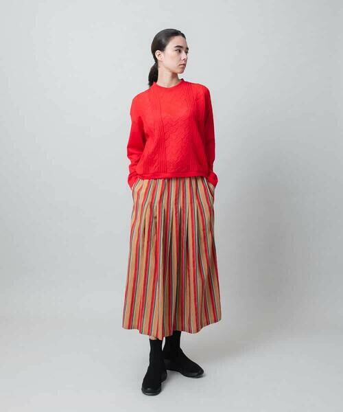 HIROKO KOSHINO / ヒロココシノ カットソー | ケーブル編柄エンボスデザインプルオーバー/洗える | 詳細10