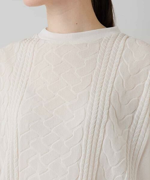 HIROKO KOSHINO / ヒロココシノ カットソー | ケーブル編柄エンボスデザインプルオーバー/洗える | 詳細3