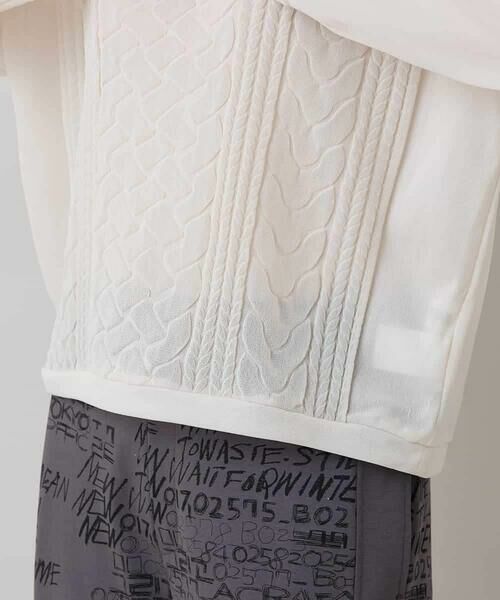 HIROKO KOSHINO / ヒロココシノ カットソー | ケーブル編柄エンボスデザインプルオーバー/洗える | 詳細6