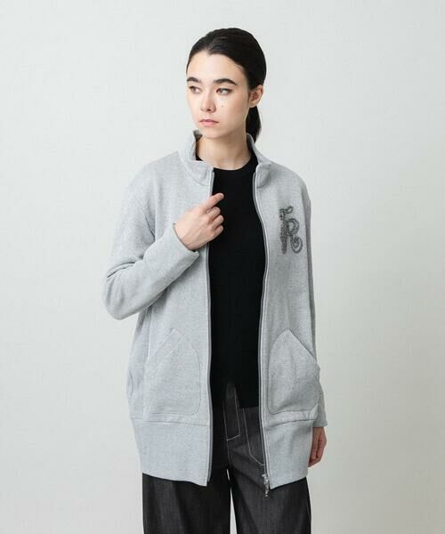 HIROKO KOSHINO / ヒロココシノ パーカー | グリッター裏毛パーカー/日本製/洗える(グレー)