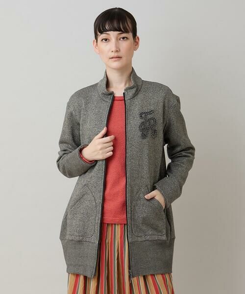 HIROKO KOSHINO / ヒロココシノ パーカー | グリッター裏毛パーカー/日本製/洗える(ダークグレー)