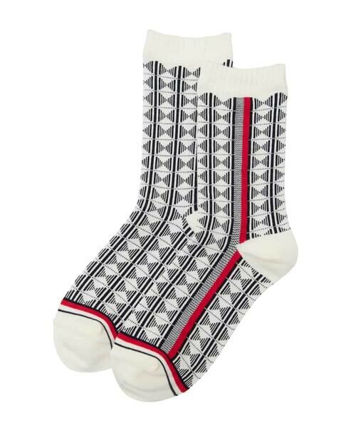 HIROKO KOSHINO / ヒロココシノ その他小物 | ジオメトリックジャカードソックス/日本製/洗濯機で洗える | 詳細2