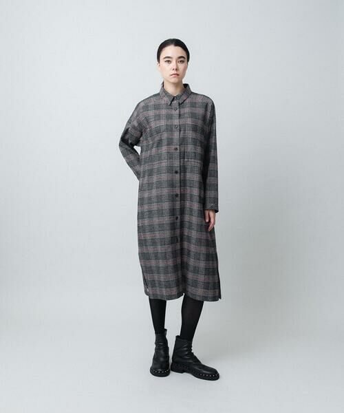 HIROKO KOSHINO / ヒロココシノ ロング・マキシ丈ワンピース | チェックシャツワンピース/日本製 | 詳細12
