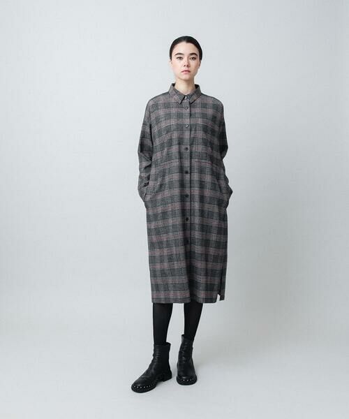 HIROKO KOSHINO / ヒロココシノ ロング・マキシ丈ワンピース | チェックシャツワンピース/日本製 | 詳細13