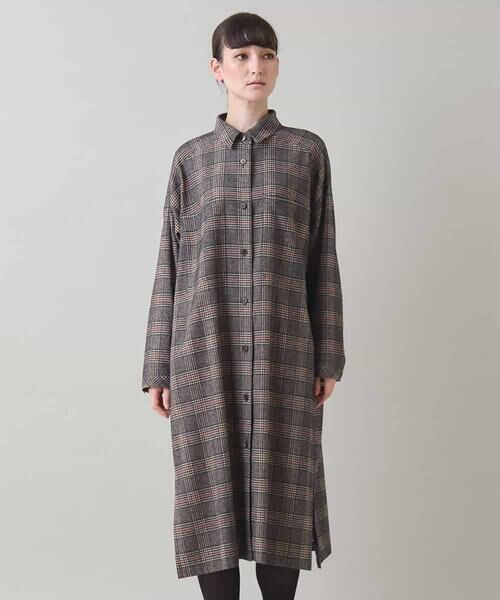 HIROKO KOSHINO / ヒロココシノ ロング・マキシ丈ワンピース | チェックシャツワンピース/日本製 | 詳細2