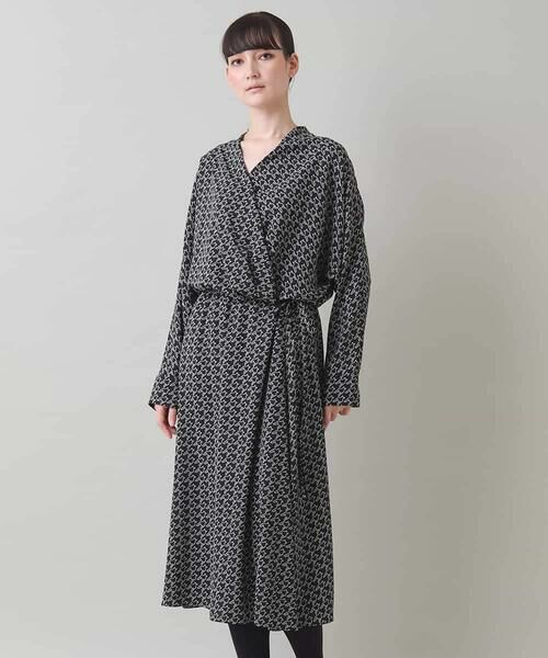 HIROKO KOSHINO / ヒロココシノ ロング・マキシ丈ワンピース | バックジョーゼットカシュクールワンピース/日本製 | 詳細1