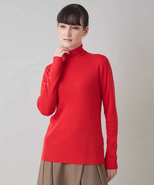 HIROKO KOSHINO/ヒロココシノ インナーハイネックニットプルオーバー レッド L